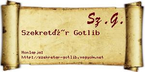 Szekretár Gotlib névjegykártya